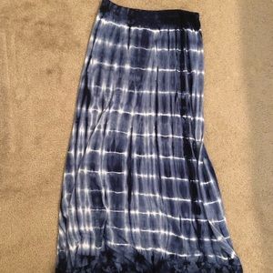 Blue tie-dye maxi skirt